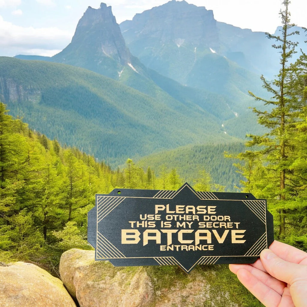 Sign - CUSTOM Secret Batcave Entrance - Door Sign