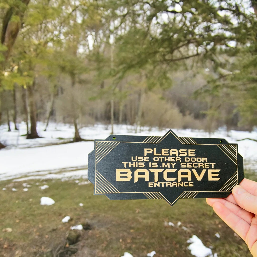 Sign - CUSTOM Secret Batcave Entrance - Door Sign