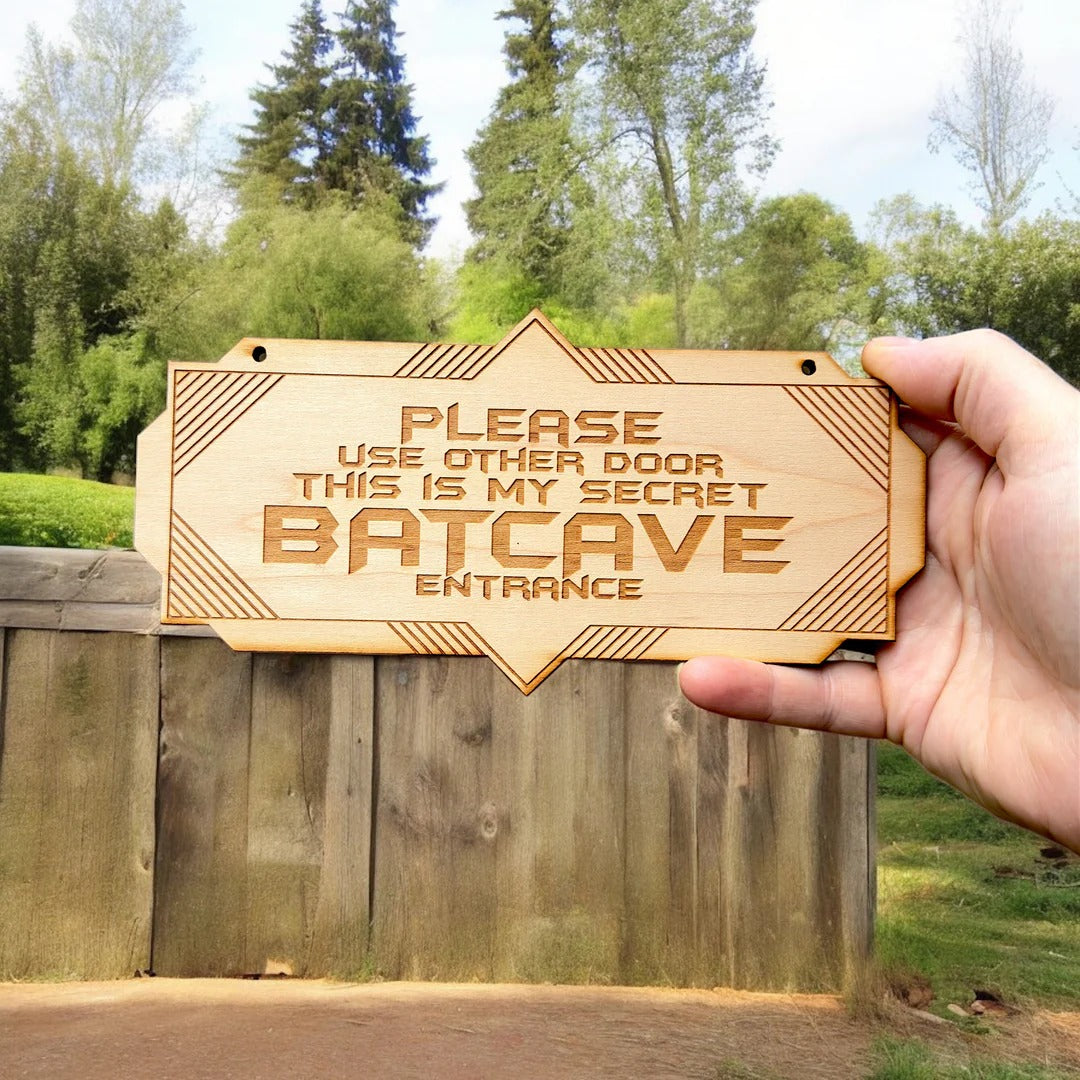 Sign - CUSTOM Secret Batcave Entrance - Door Sign