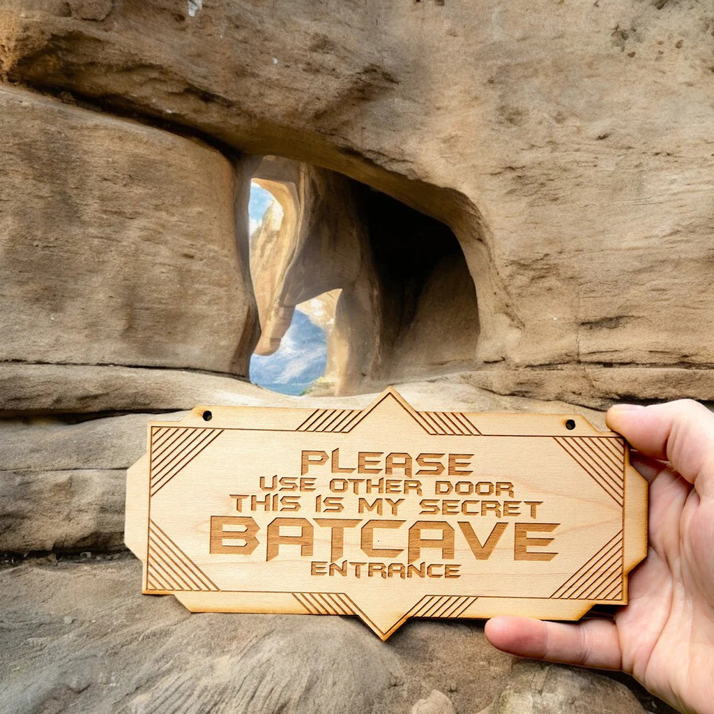 Sign - CUSTOM Secret Batcave Entrance - Door Sign