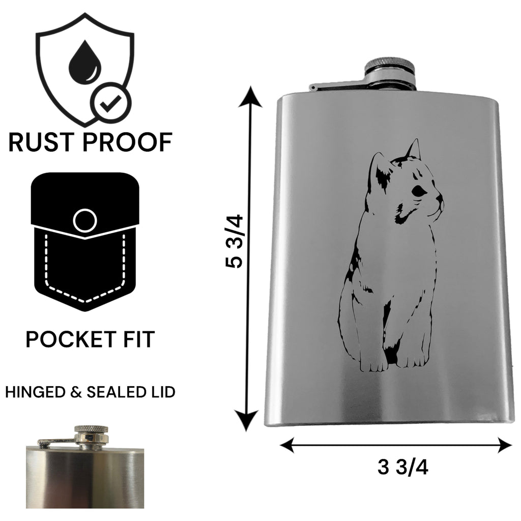8oz Flask or 15oz Wine Glass - Kitten