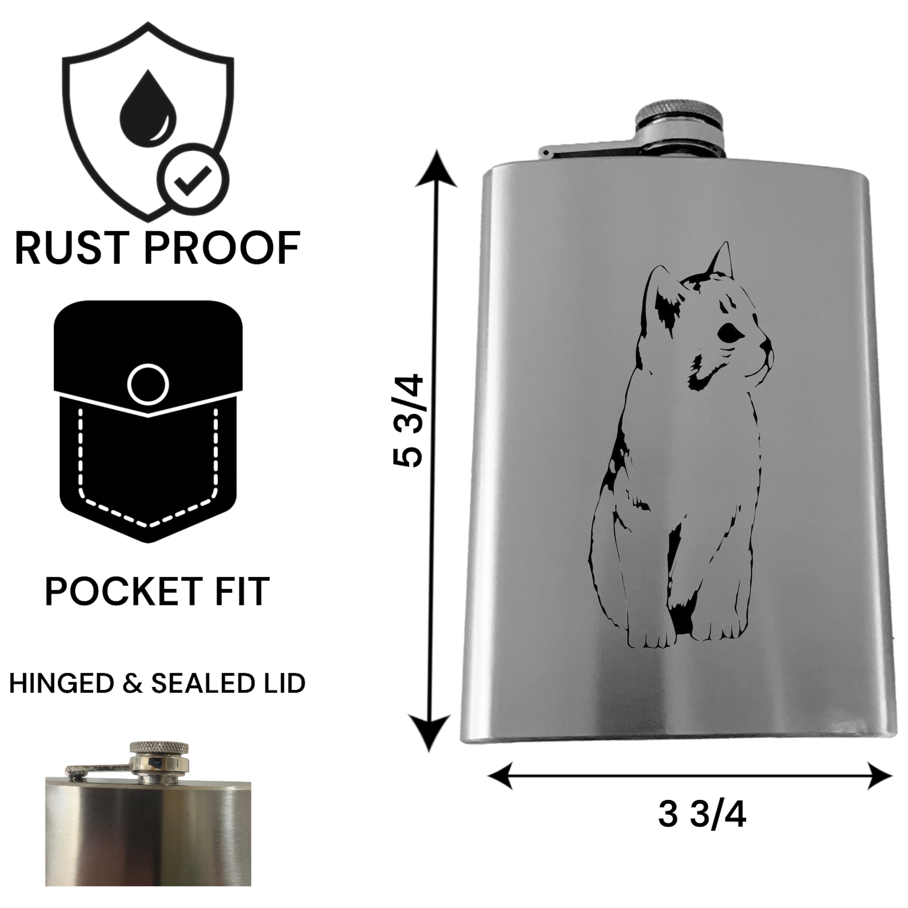 8oz Flask or 15oz Wine Glass - Kitten