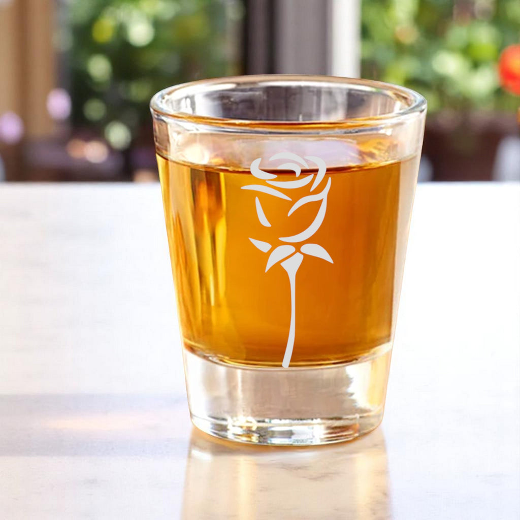 2oz Rose Shot Glass