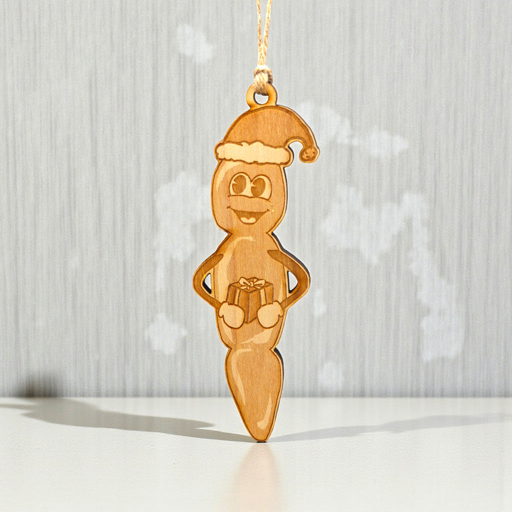 Ornament - Howdy Ho - Raw Wood 2x5in