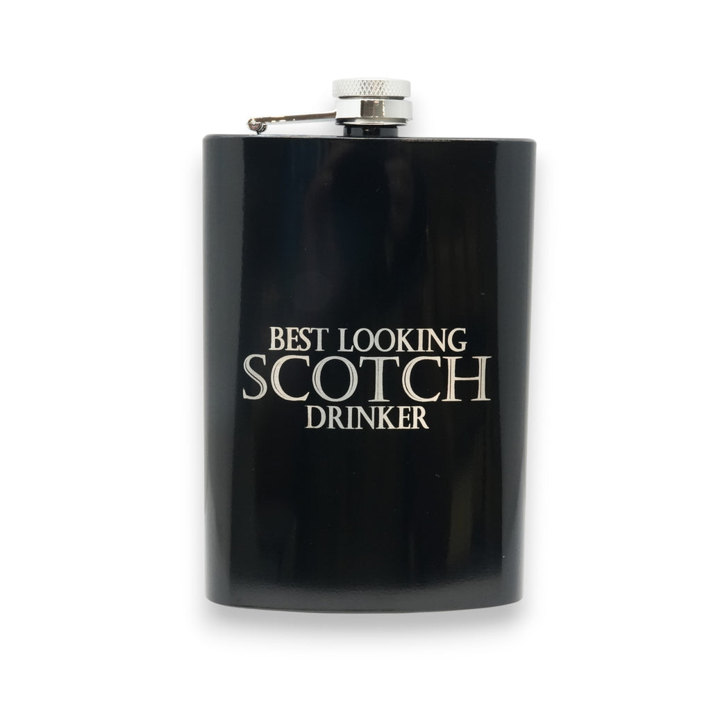8oz BLACK Best Looking Scotch Drinker Flask