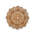 Henna Flower Raw Wood Coaster/Disc qty 1 - 5x5 Inches
