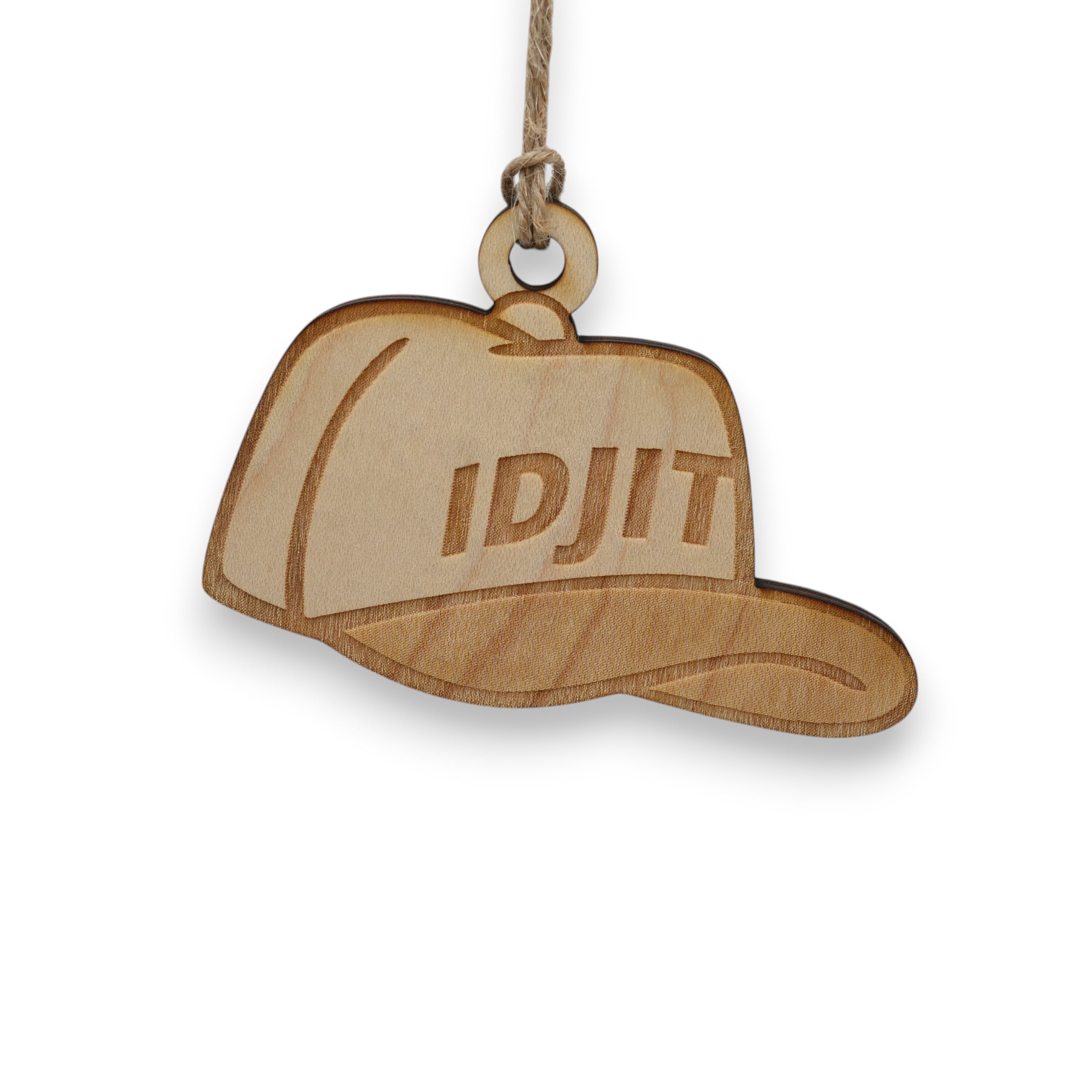 Ornament - Idjit - Raw Wood 3x3in