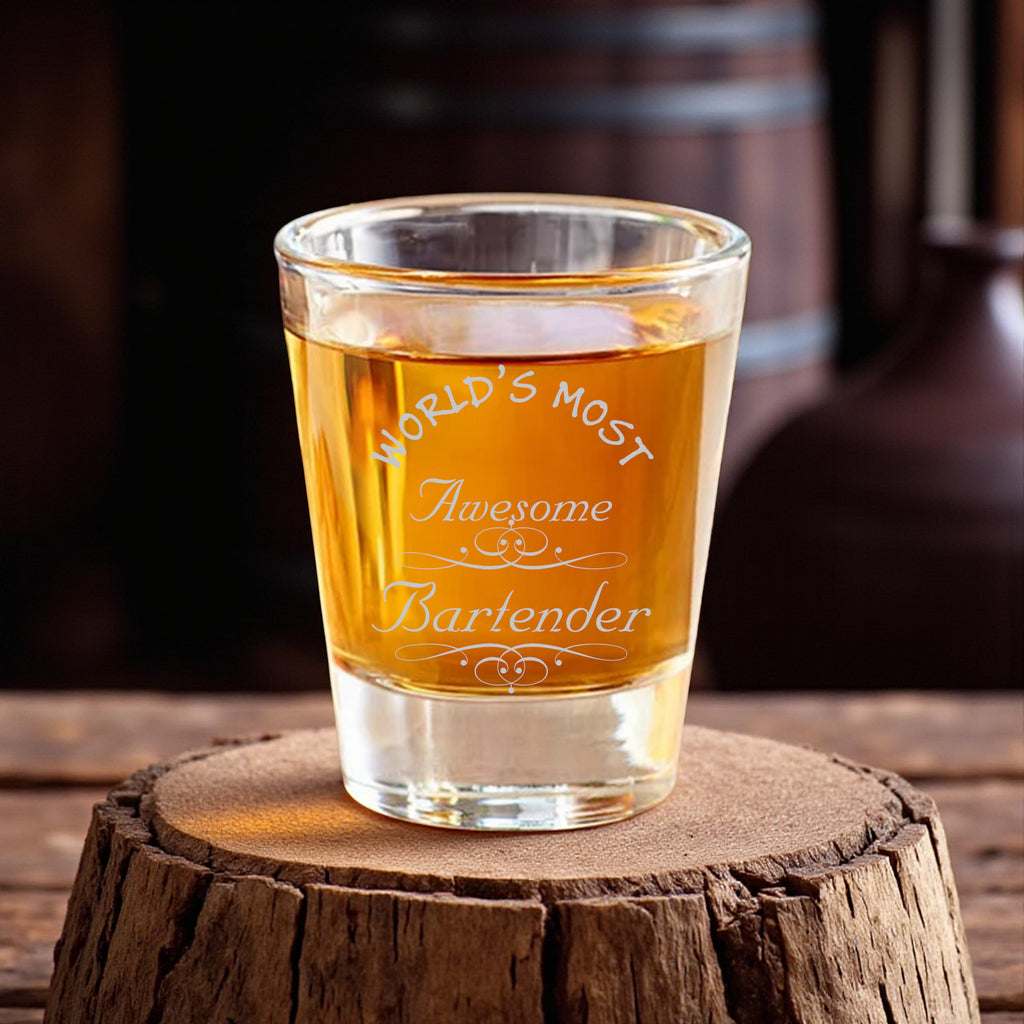 2oz Worlds most awesome bartender Shot Glass