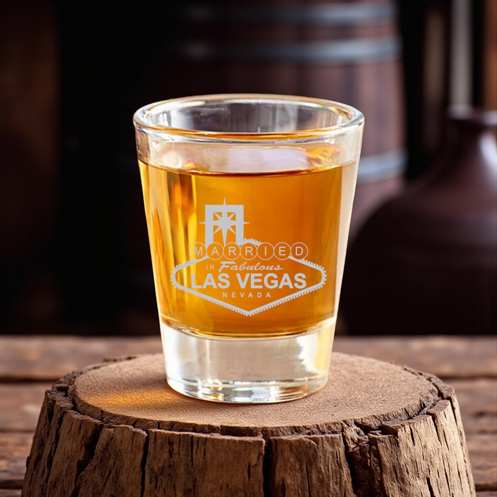 2oz Married in Las Vegas Shot glass