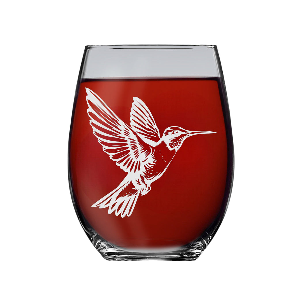 15oz Stemless Wine Glass - Hummingbird
