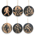 Ornament - Black - Bigfoot Sasquatch - Set of 6