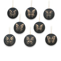 Ornament - Black - Butterflies - Set of 8