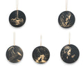 Ornament - Black - Thor - Set of 5