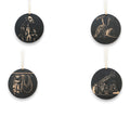 Ornament - Black - Firefighter - Set of 4