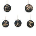 Ornament - Black - Snake herpetology - Set of 5