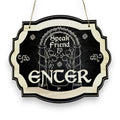 Speak Friend and Enter - Black Door Sign 6x9