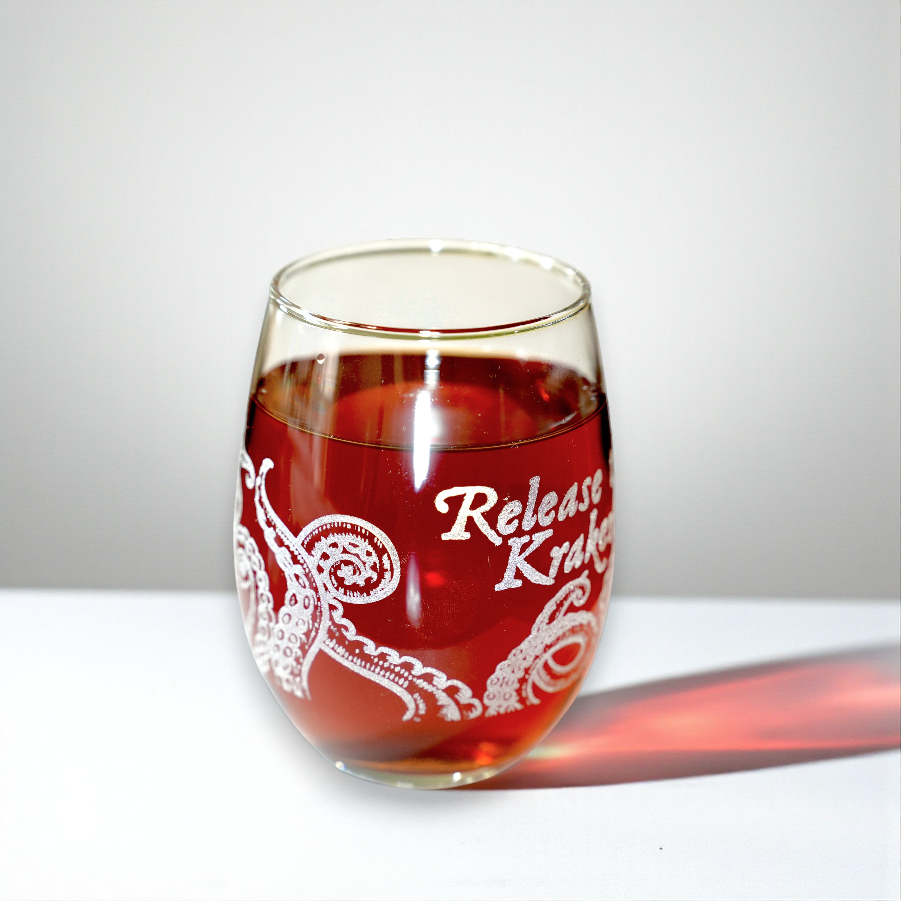 15oz Stemless Wine Glass - Release the Kraken