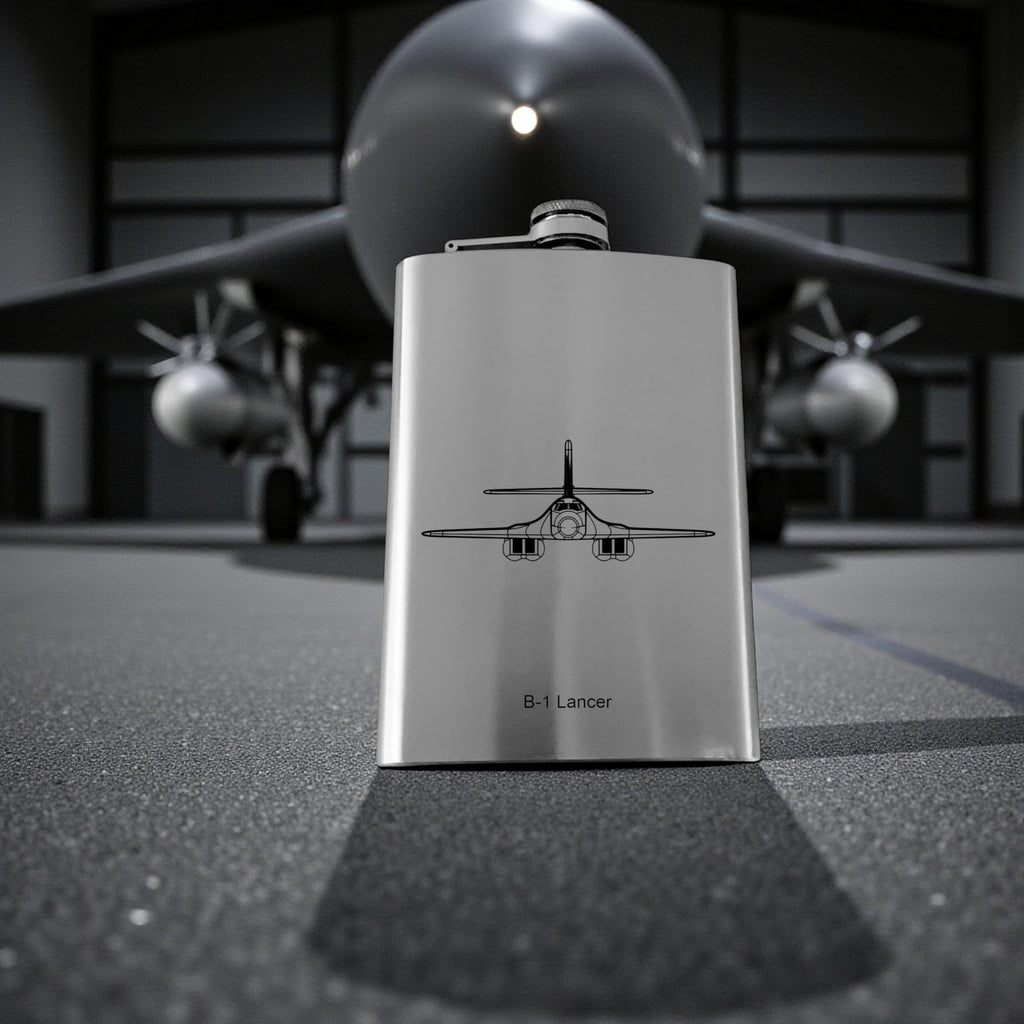 8oz - B-1 Lancer Bomber Plane - Stainless Steel