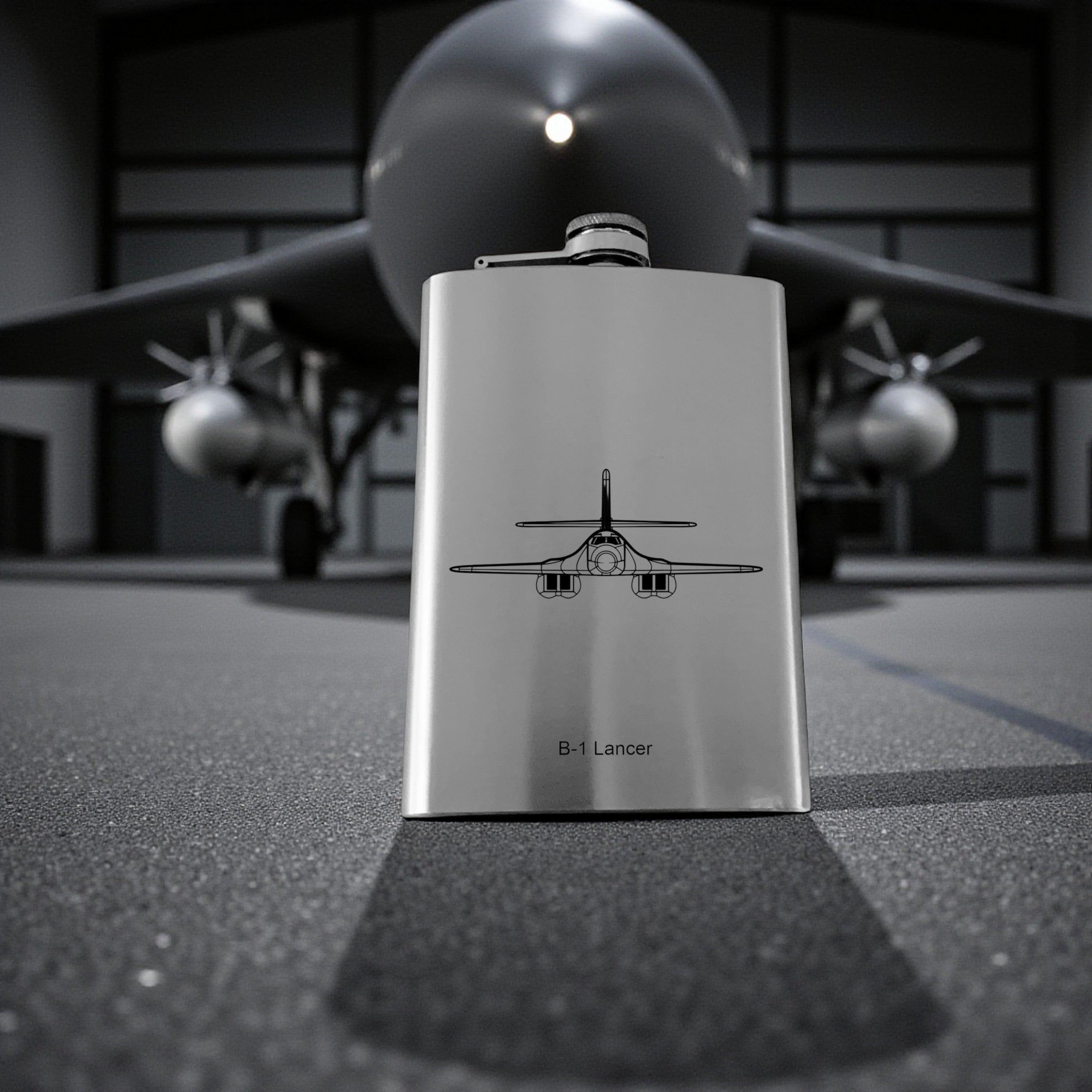 8oz - B-1 Lancer Bomber Plane - Stainless Steel