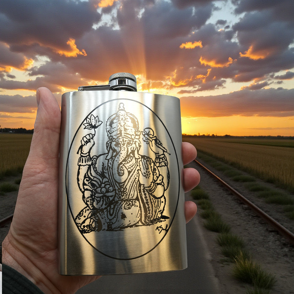 8oz Ganesha Stainless Steel Flask