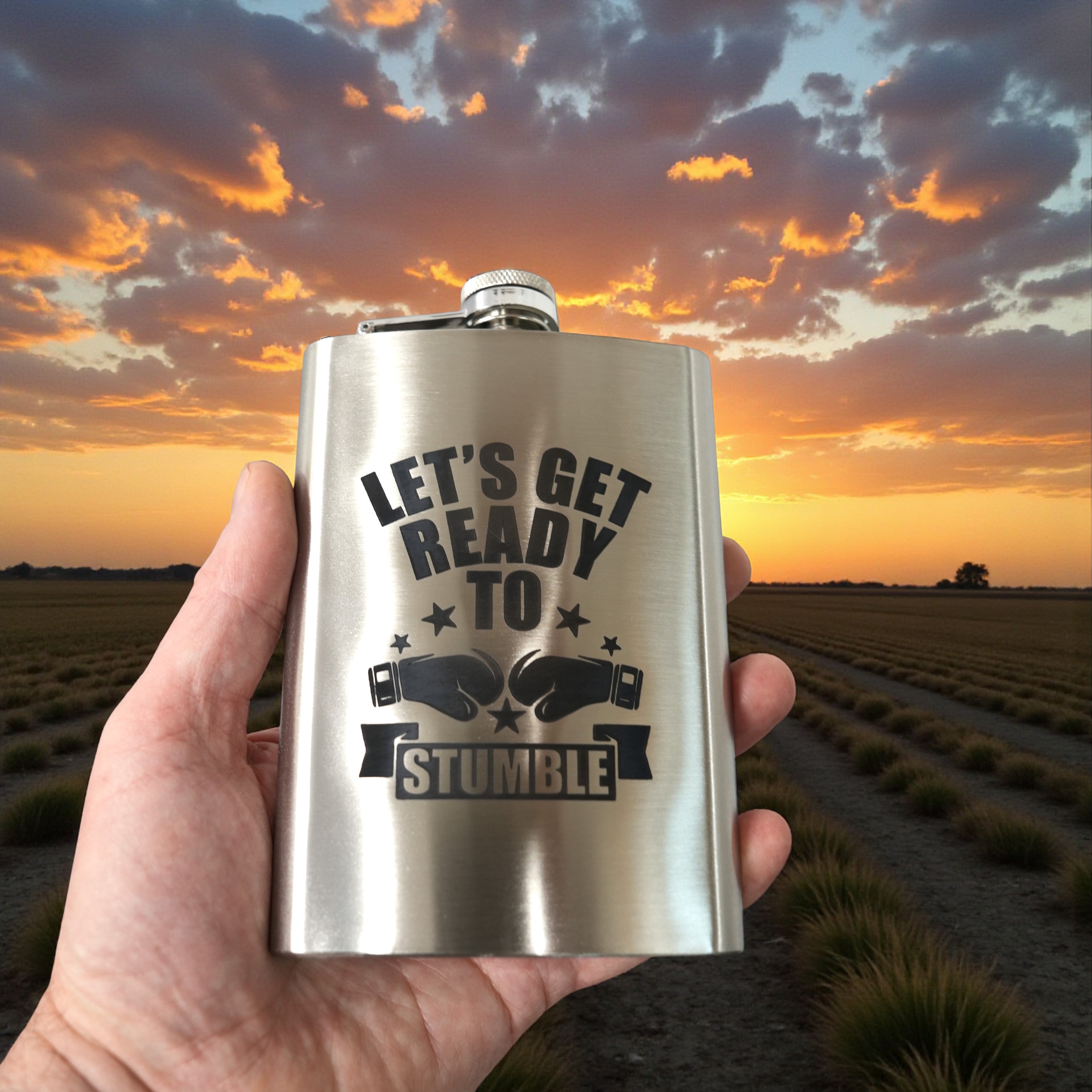8oz Let's Get Ready to Stumble Stainless Steel Flask