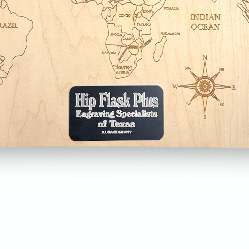 World Map - Art - PERSONALIZED - Raw Wood 18x12 Inches