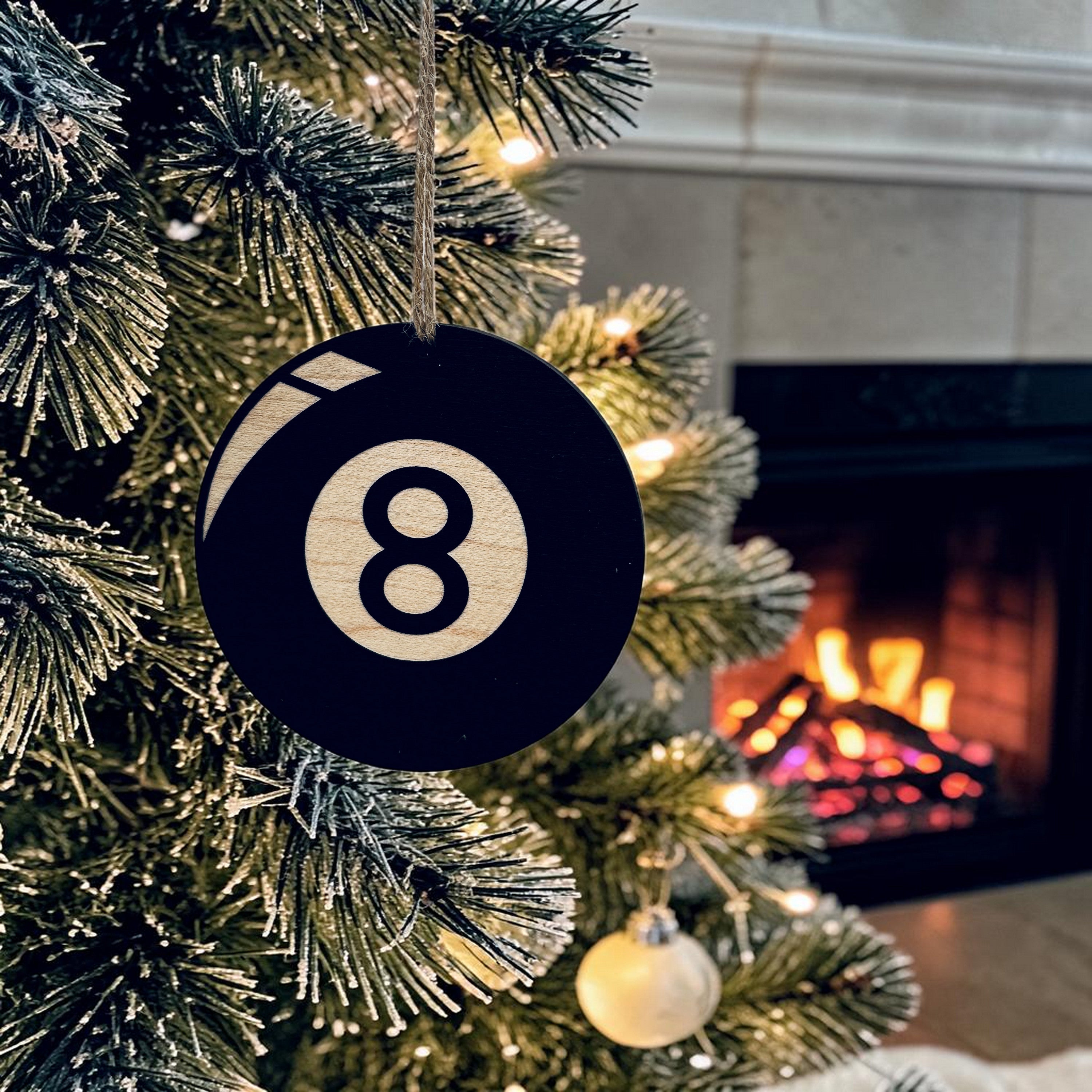 Ornament - Black - Eight Ball