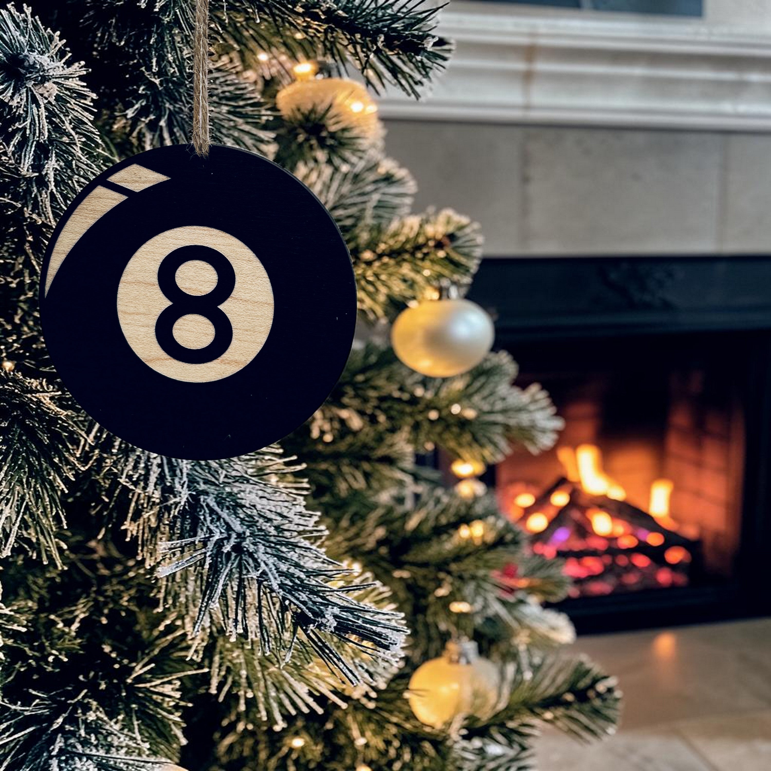 Ornament - Black - Eight Ball