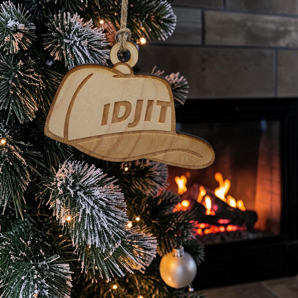Ornament - Idjit - Raw Wood 3x3in