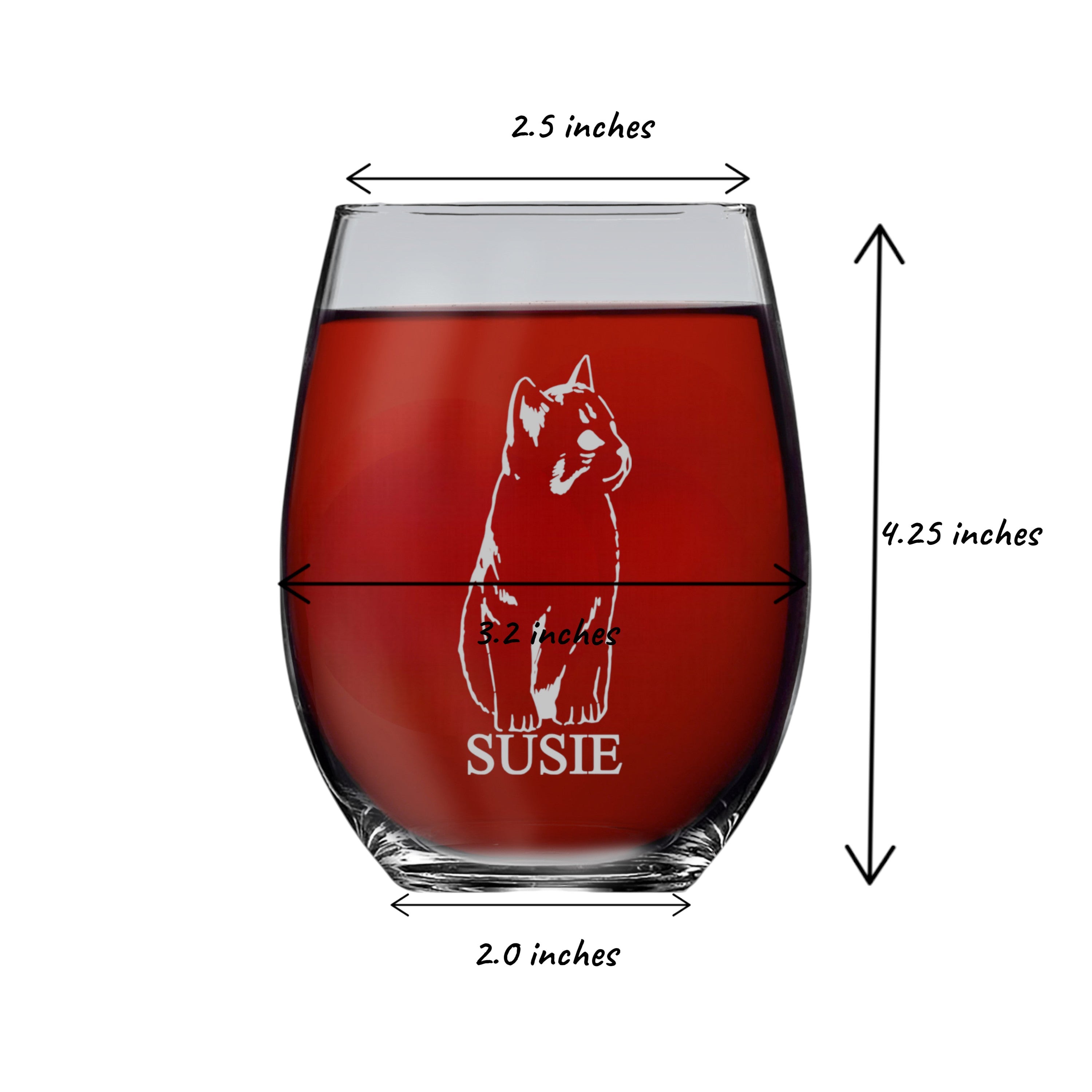 8oz Flask or 15oz Wine Glass - Kitten - PERSONALIZED