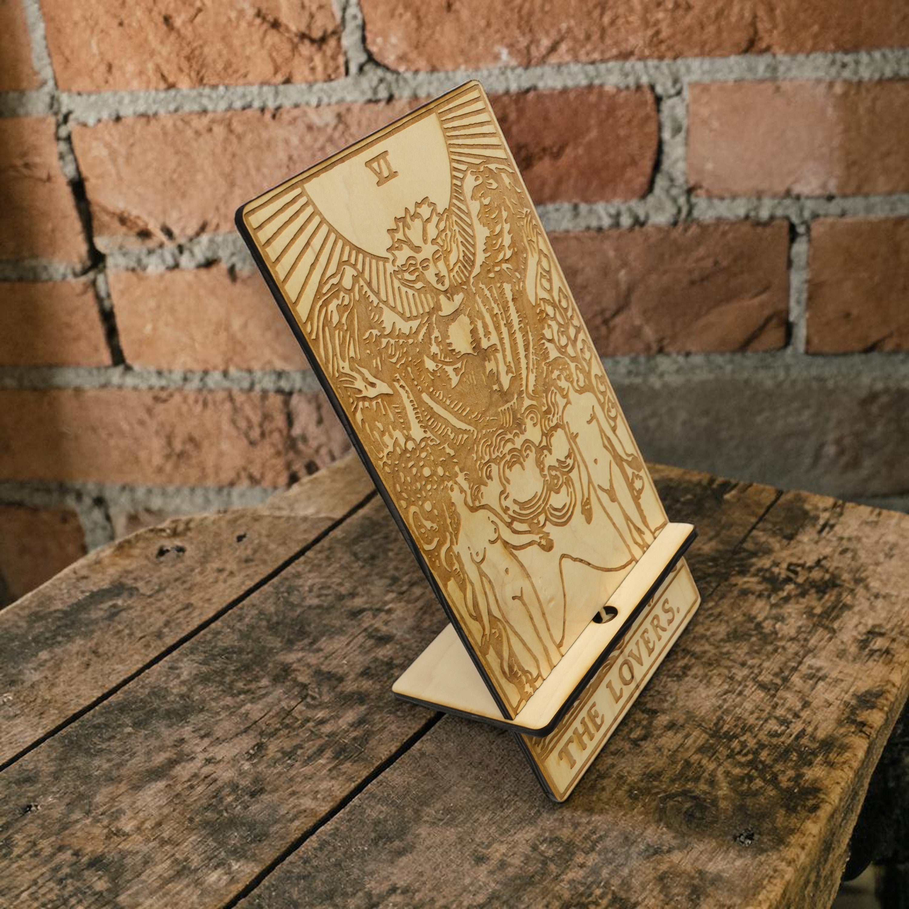Easel - Cell phone and Pad - The Lovers Tarot Card