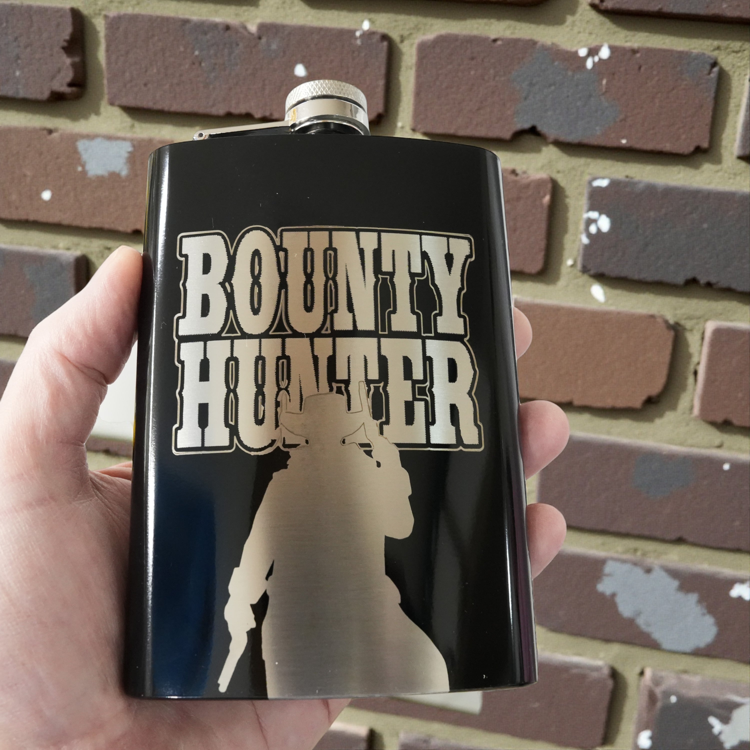8oz BLACK Bounty Hunter Flask