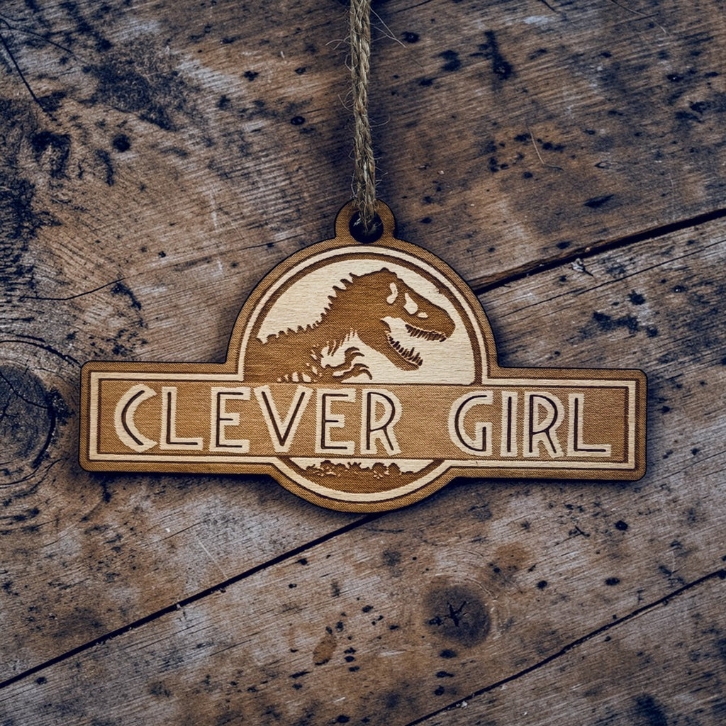 Ornament - Clever Girl - Raw Wood 2x4in