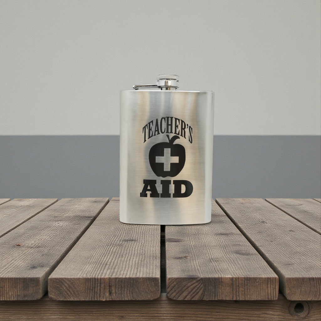 8oz Teacher's Aid Stainless Steel Flask