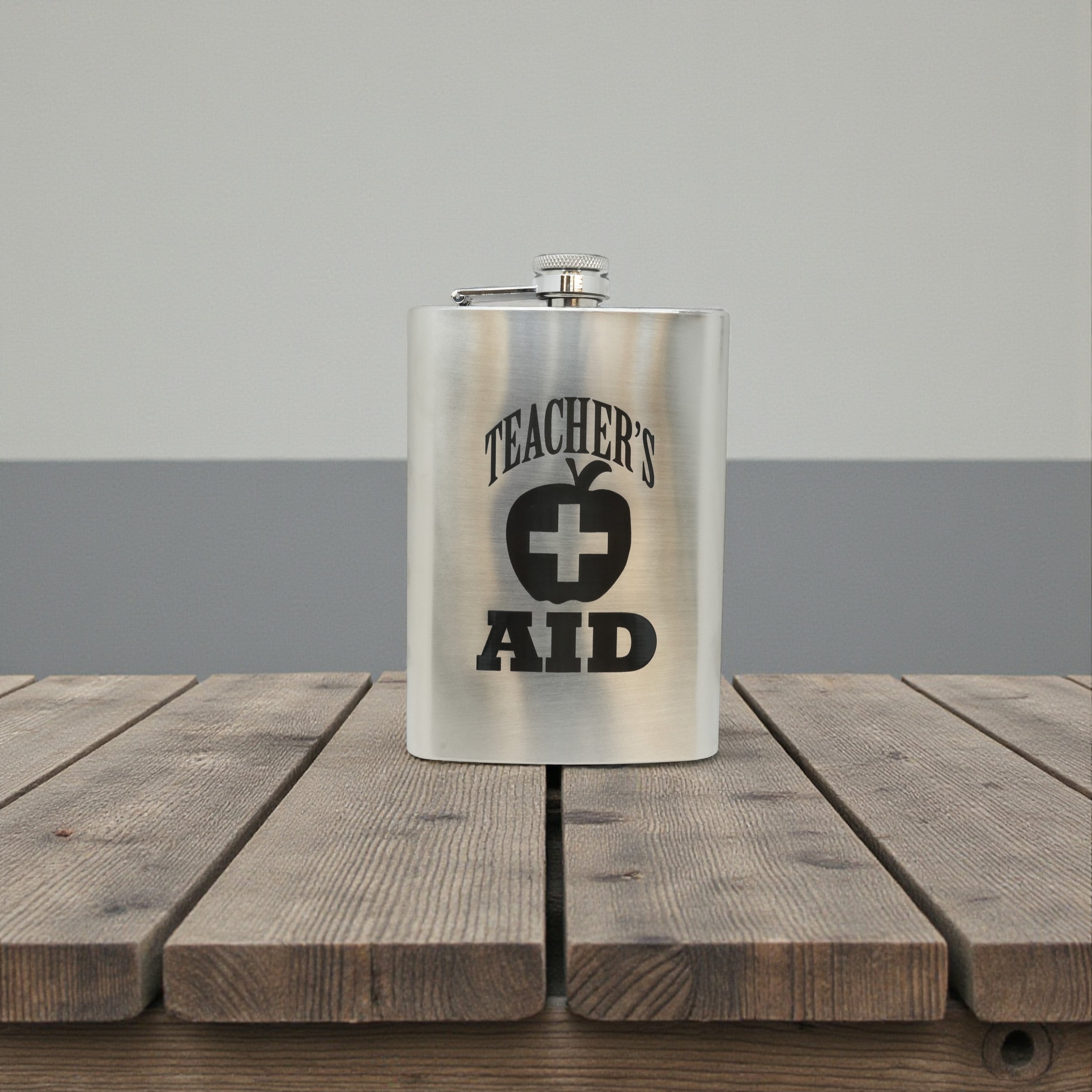 8oz Teacher's Aid Stainless Steel Flask