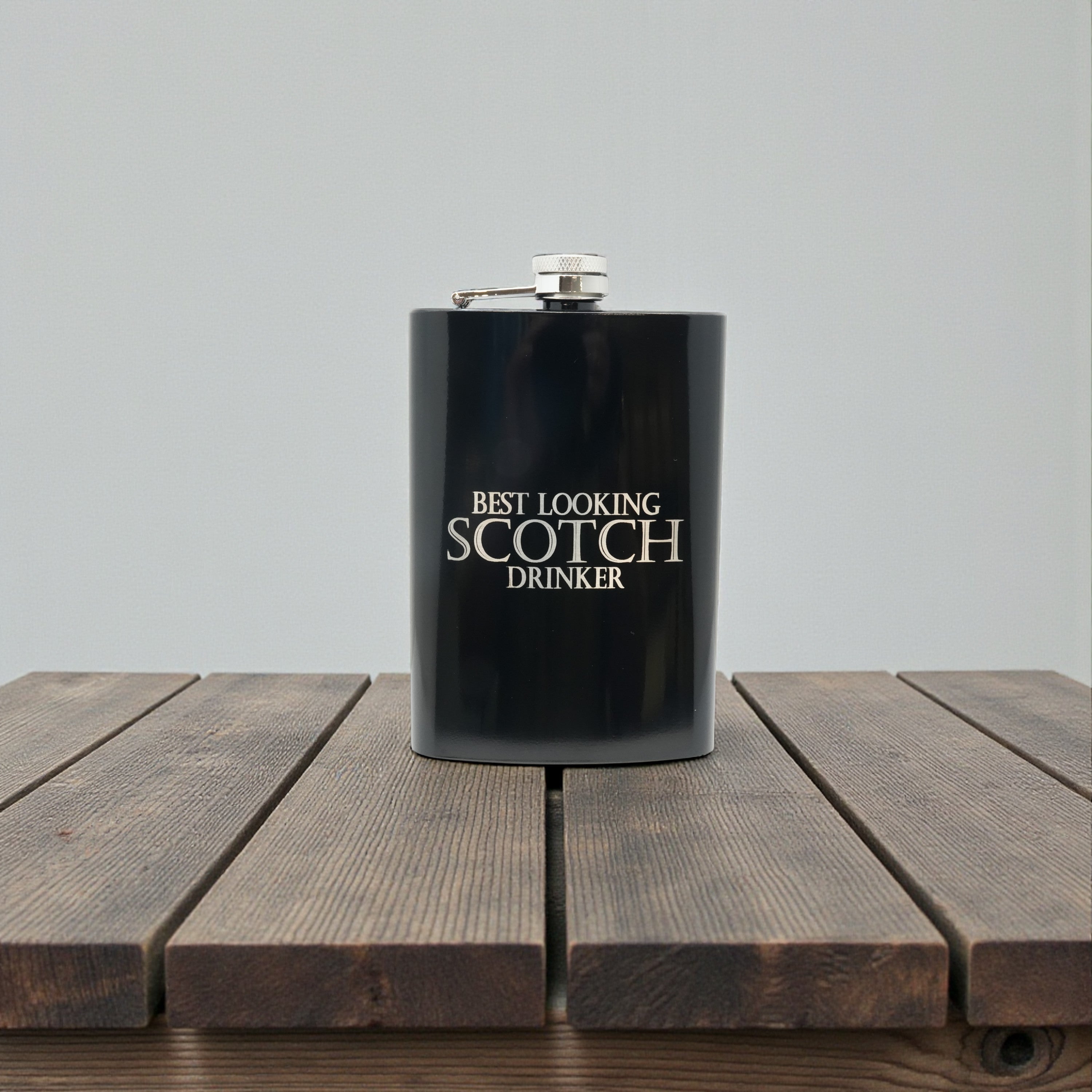 8oz BLACK Best Looking Scotch Drinker Flask