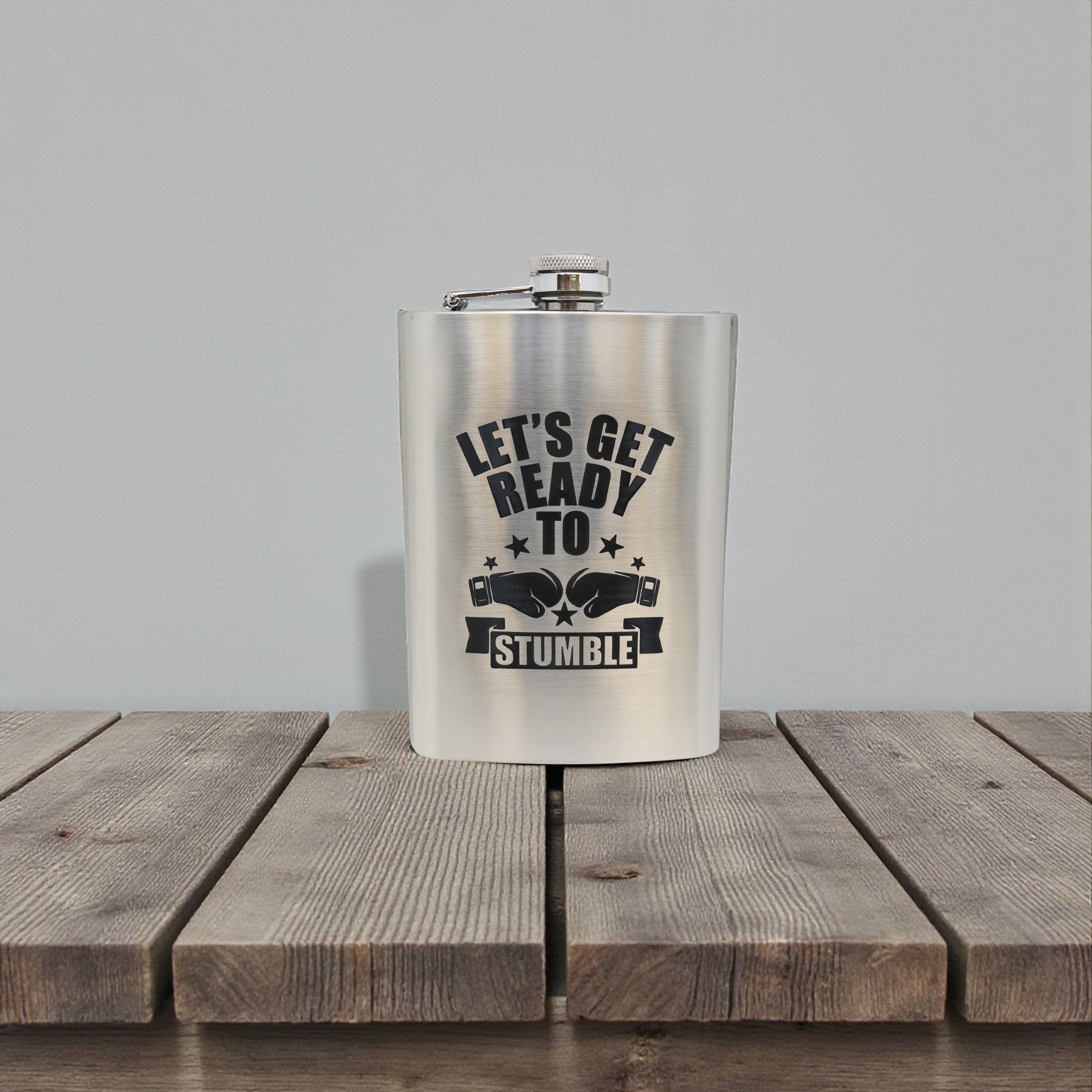 8oz Let's Get Ready to Stumble Stainless Steel Flask