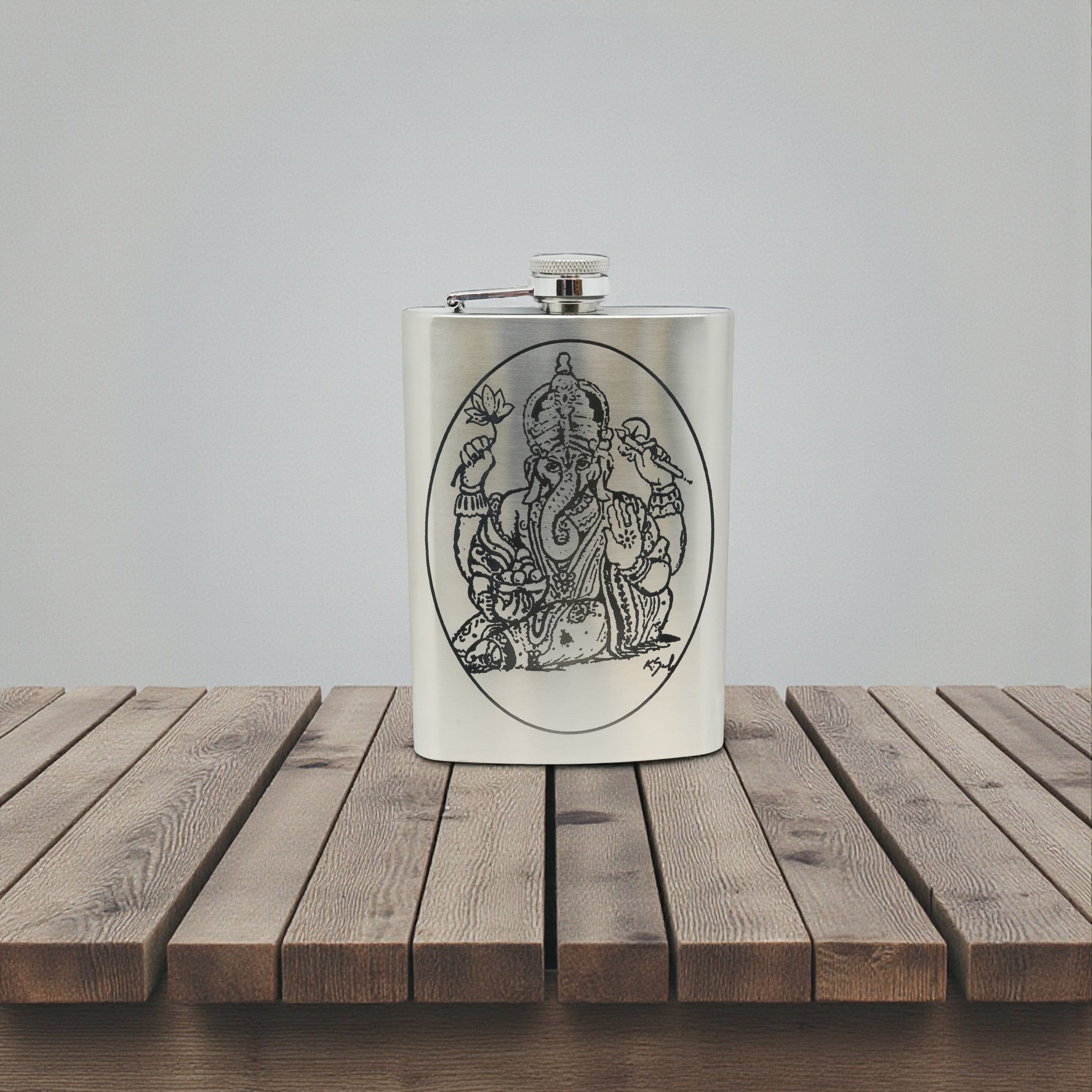 8oz Ganesha Stainless Steel Flask