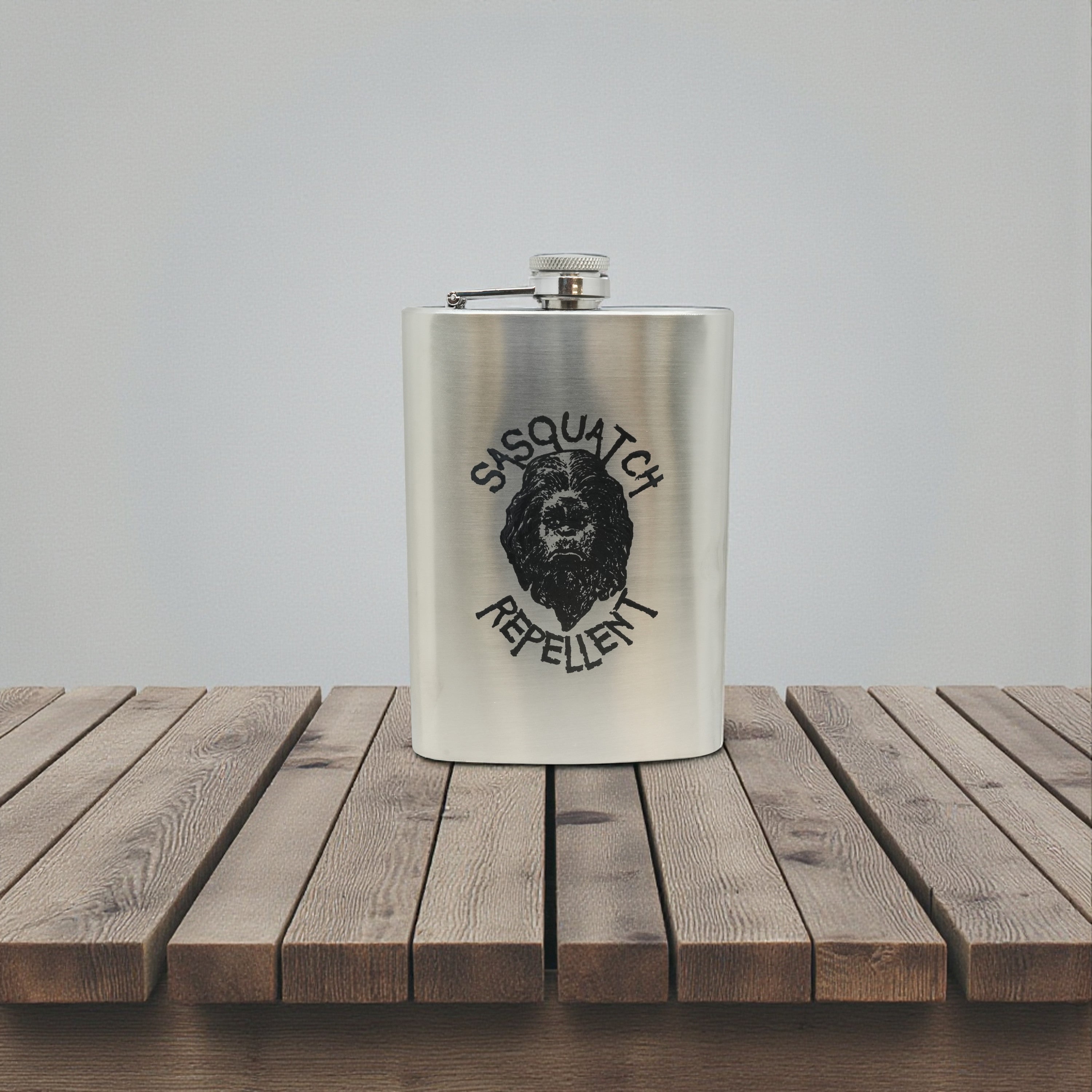 8oz Sasquatch Repellent Stainless Steel Flask
