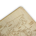 World Map - Art - Raw Wood 18x12 Inches - With Stand