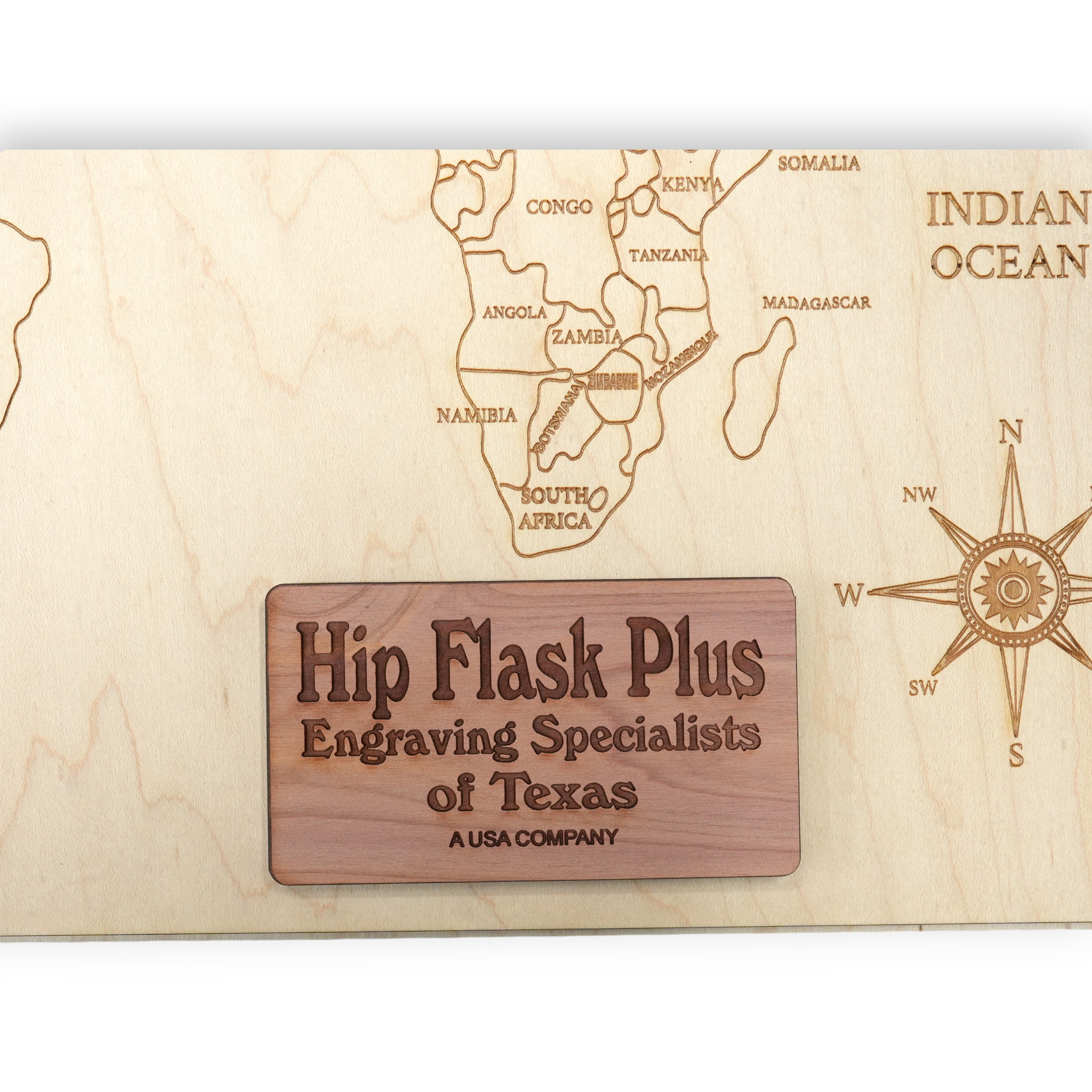 World Map - Art - PERSONALIZED - Raw Wood 18x12 Inches