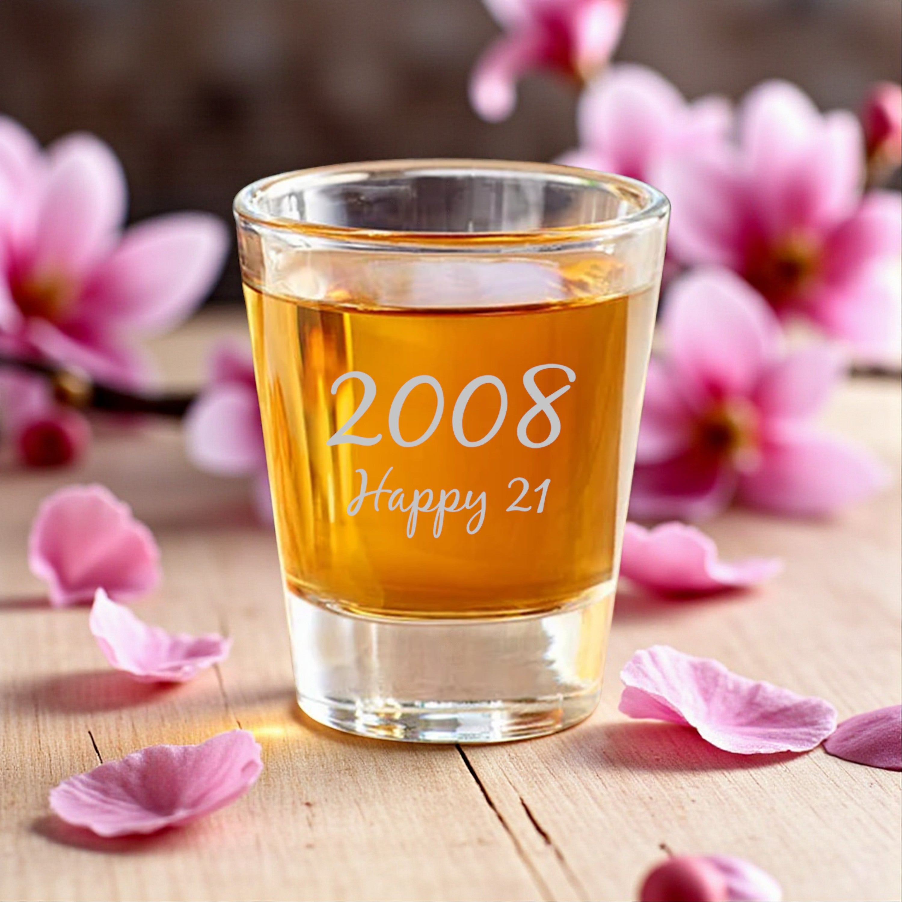 2oz 2008 Happy 21 Shot Glass Birthday