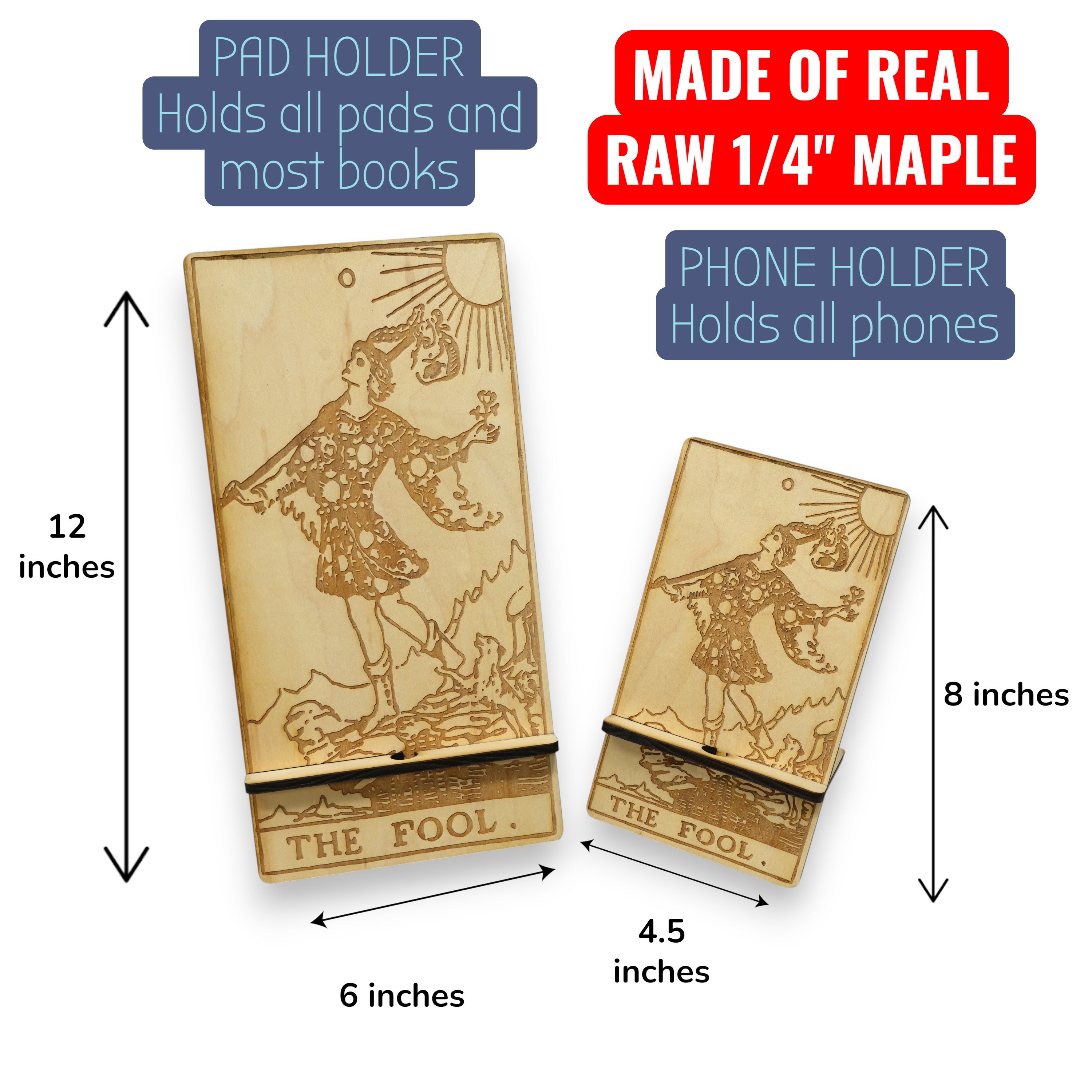 Easel - Cell phone and Pad - The Fool Tarot Card