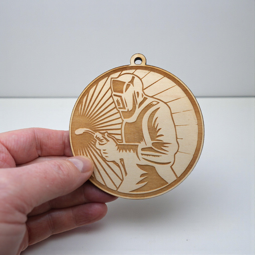 Ornament - Welder - Raw Wood