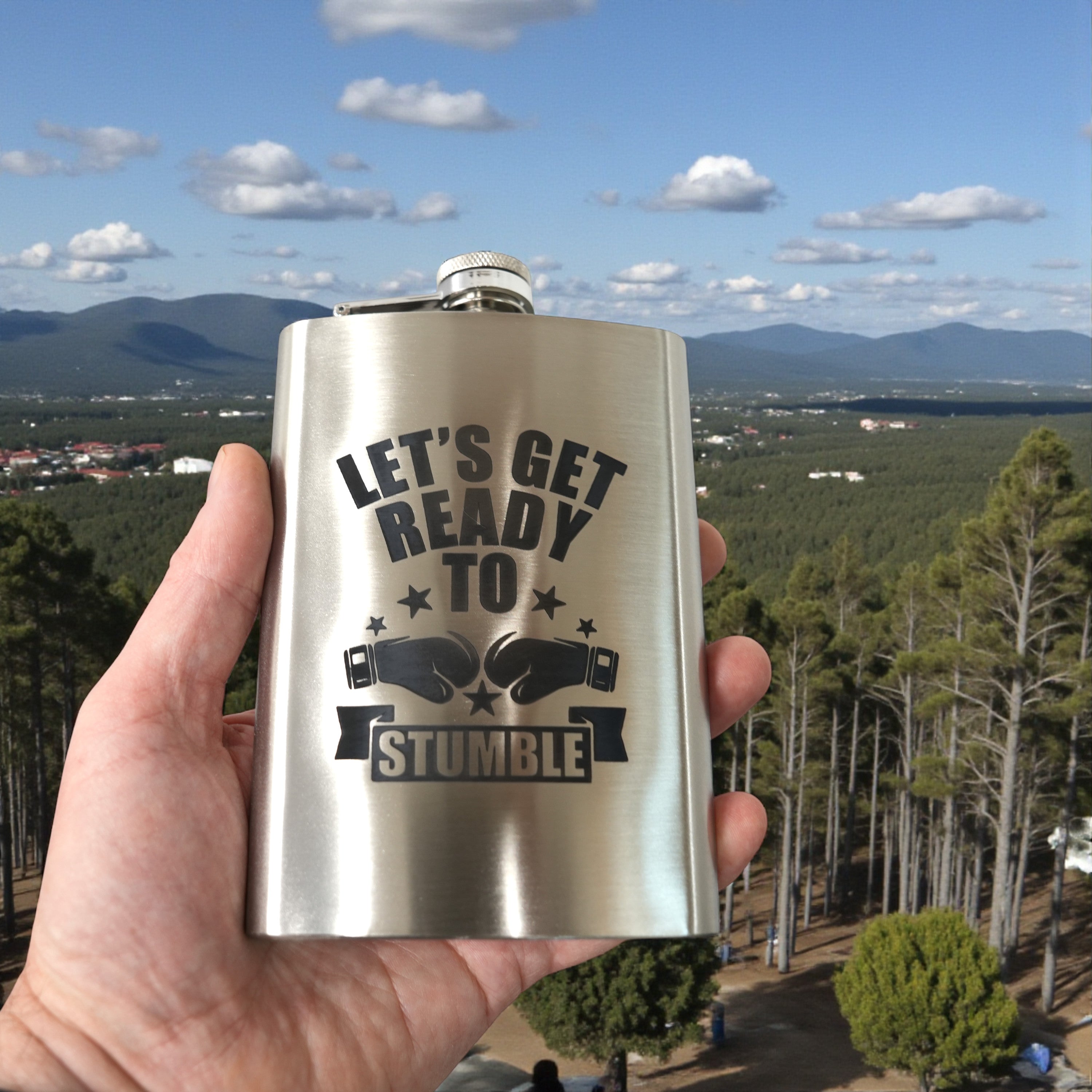 8oz Let's Get Ready to Stumble Stainless Steel Flask