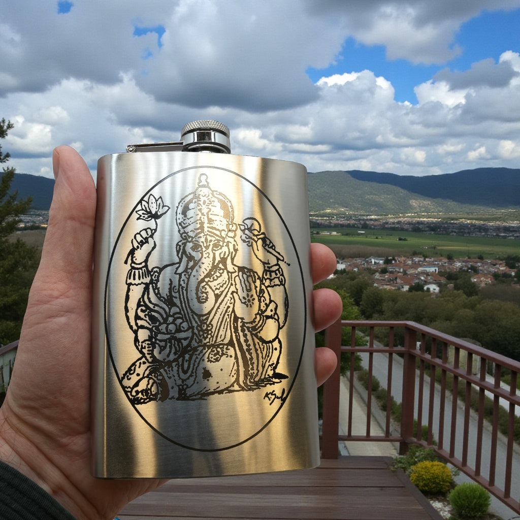 8oz Ganesha Stainless Steel Flask