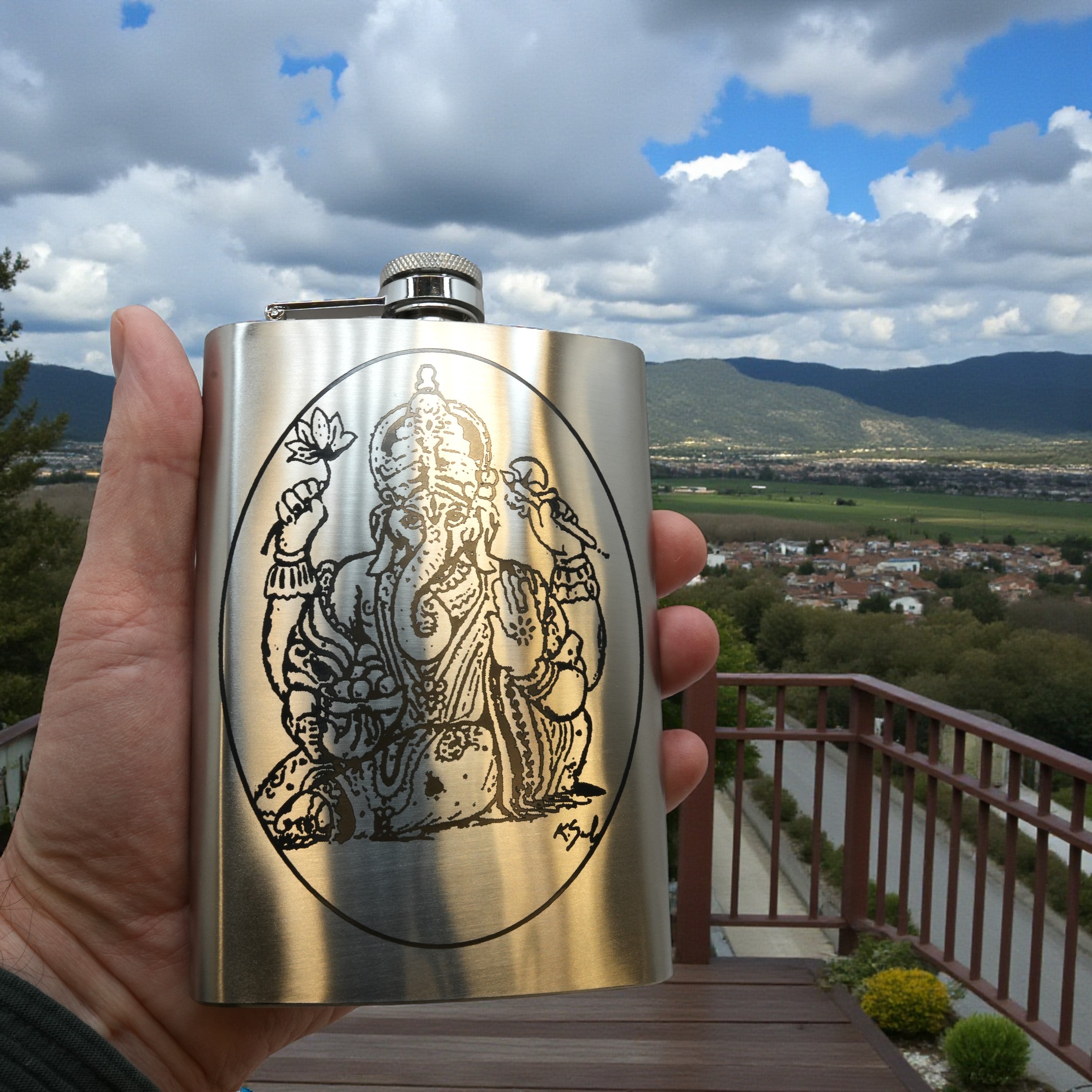 8oz Ganesha Stainless Steel Flask