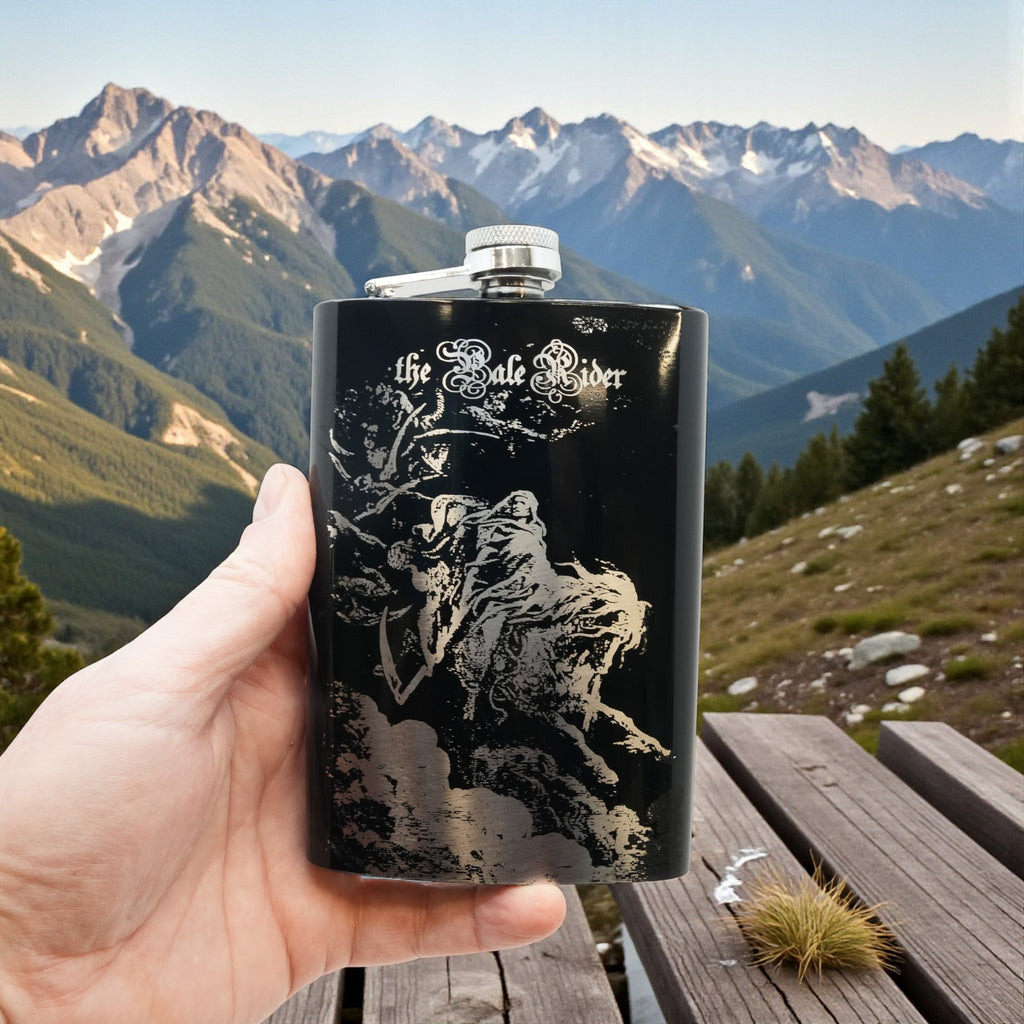 8oz BLACK The Pale Rider Flask