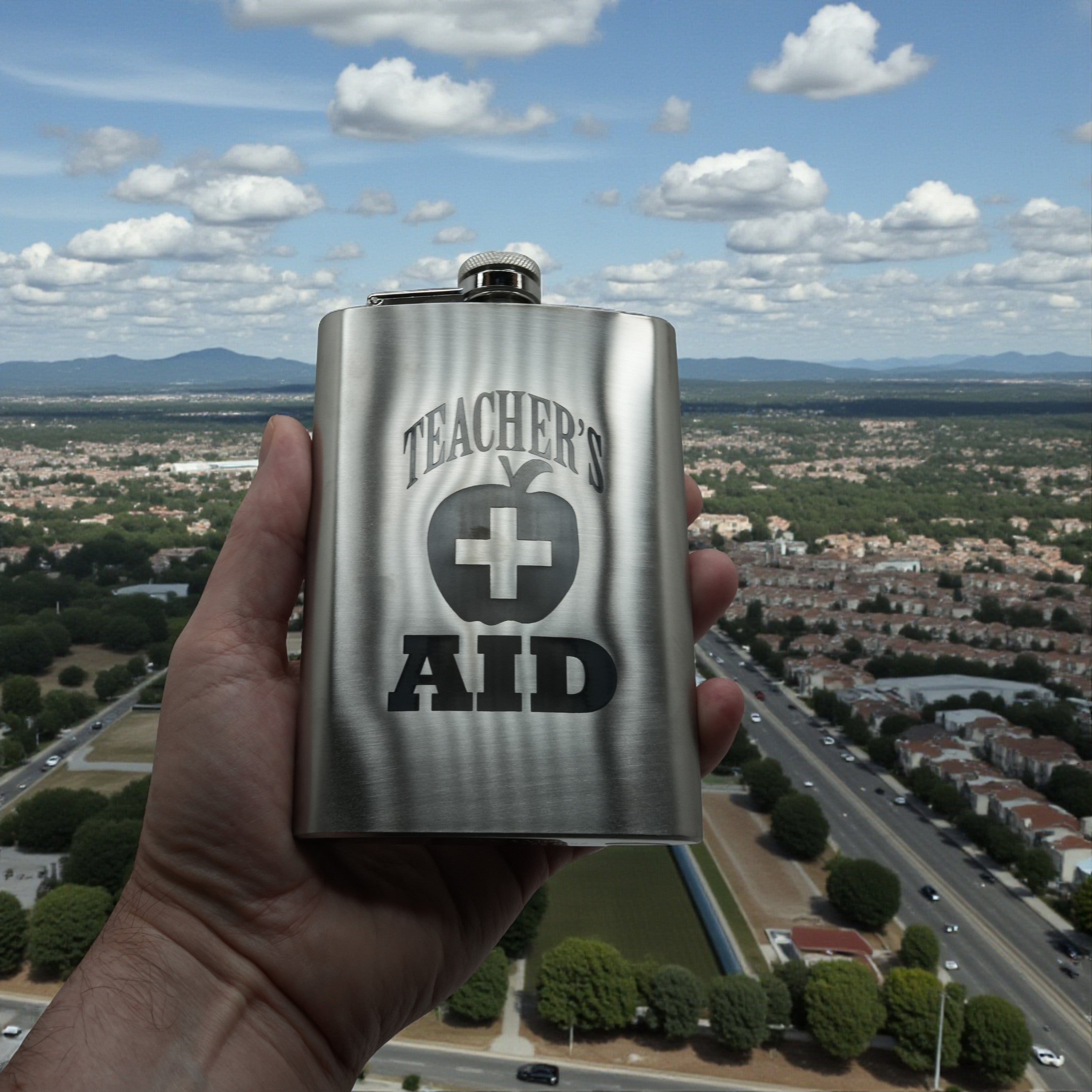 8oz Teacher's Aid Stainless Steel Flask