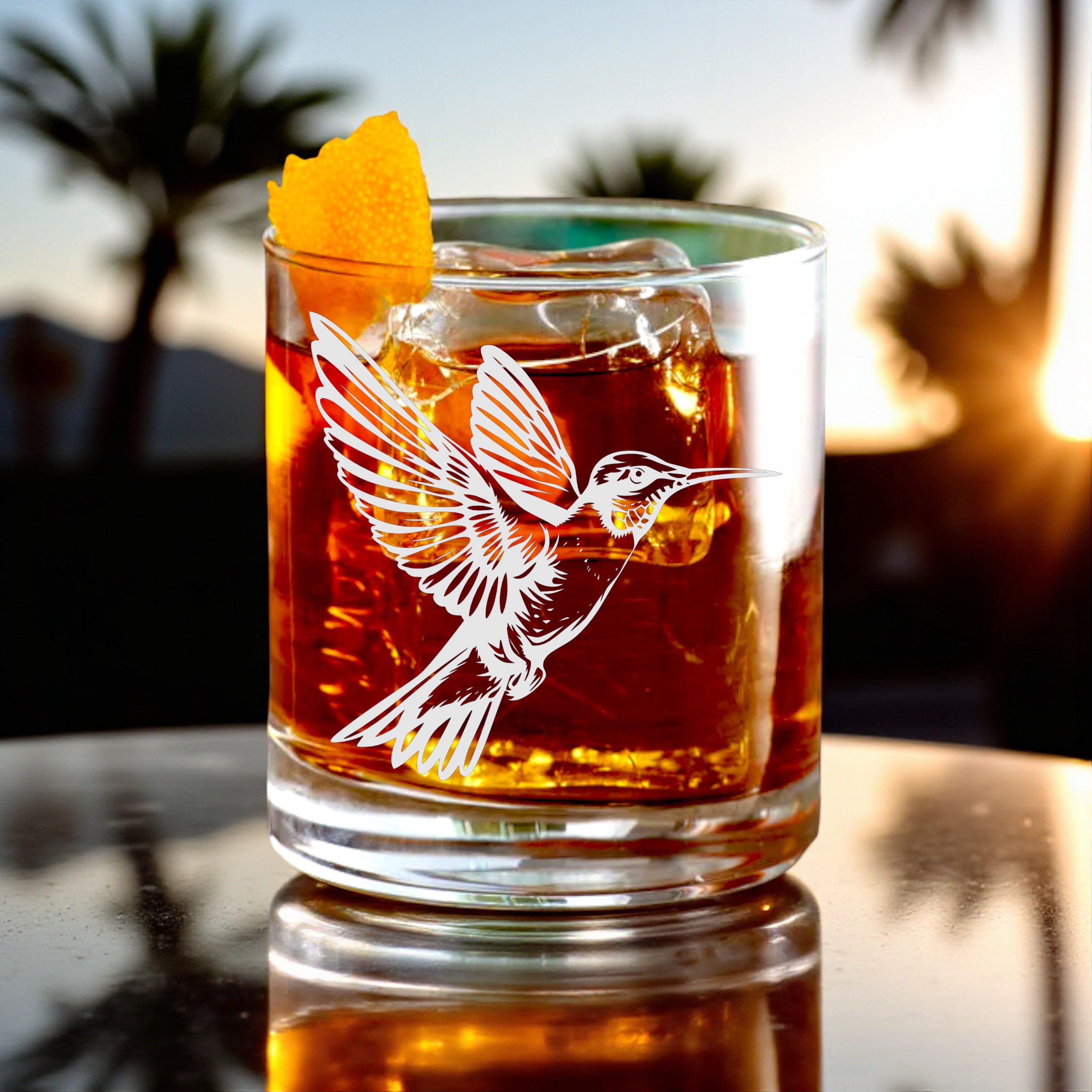 Rocks Glass - Hummingbird - Double Old Fashioned - 10oz
